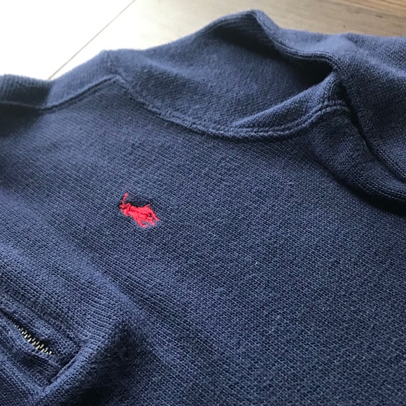 Boys Polo Navy Blue Knit Long Sleeve Pullover Size 2T - Picture 3 of 6